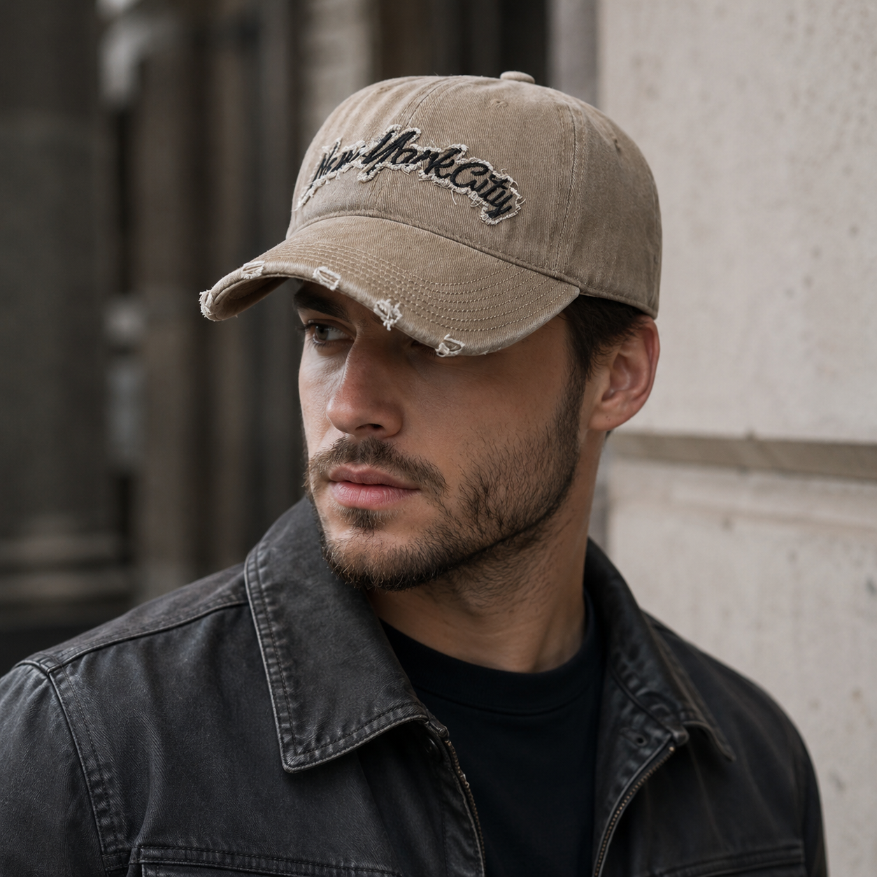 Cotton Baseball Cap – Organic Washed Adjustable NYC Hat With Embroidered Logo