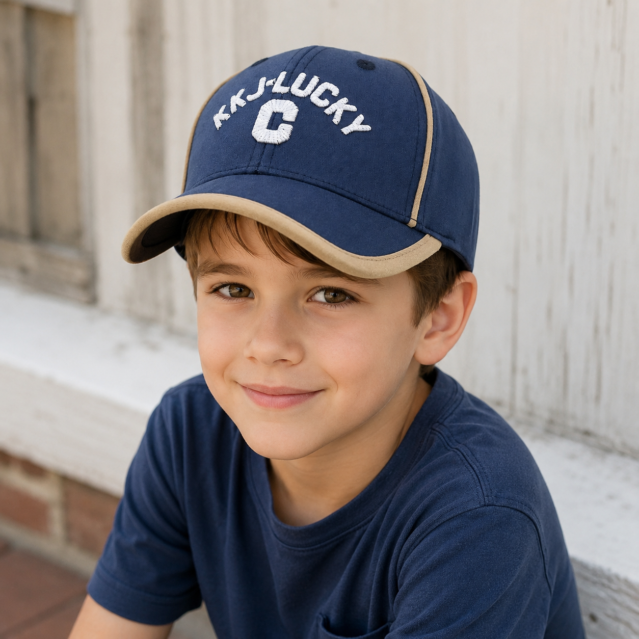 Kids Baseball Cap – Retro Organic Cotton Adjustable Hat with Embroidered Logo