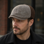Wool Gatsby Cap – Adjustable Flat Caps With Striped Pattern Classic Style
