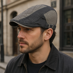 Denim Flat Cap – Adjustable Patchwork Cotton Hat | Classic Unisex Style