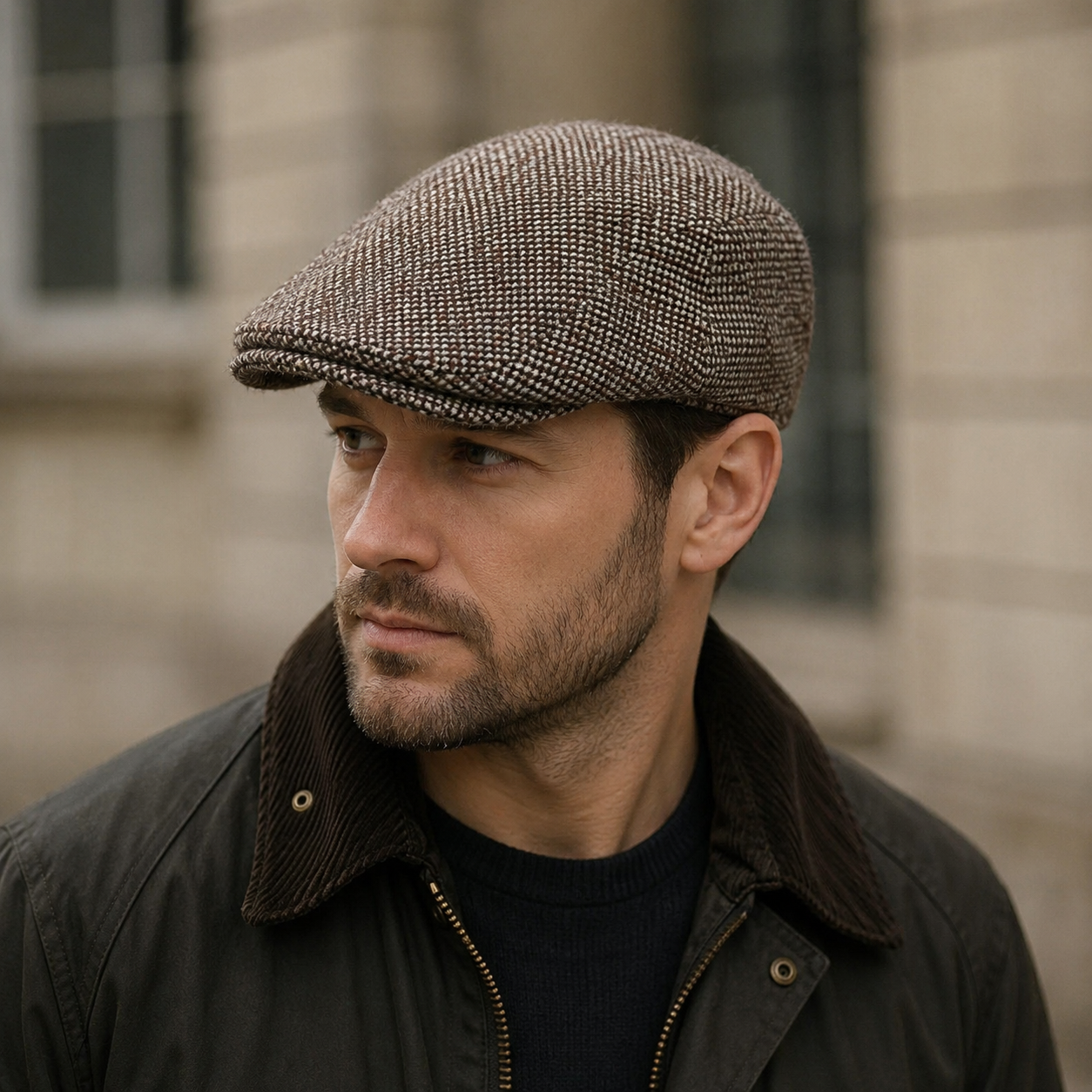 Knitted Flat Cap – Adjustable Cotton Acrylic Cap | Breathable Summer Hat