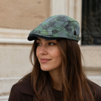 Cotton Flat Cap – Organic Adjustable Hat With Geometric Graffiti Print