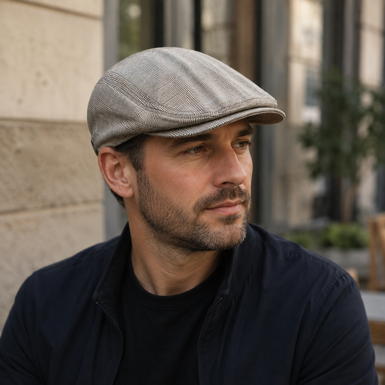 Cotton Flat Cap – Classic Tartan Plaid Hat With Breathable Sweatband