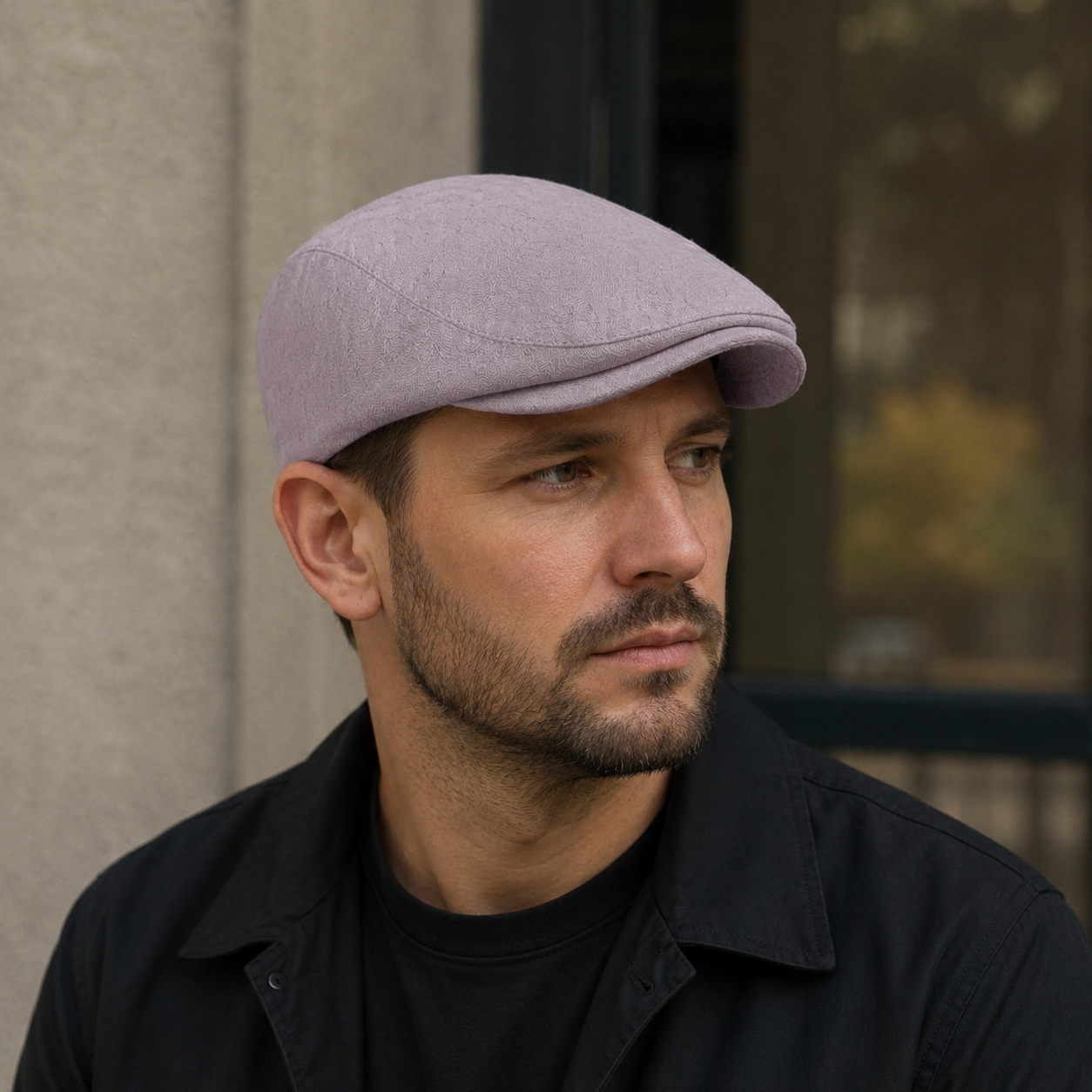 Cotton Flat Cap – Adjustable Classic Cabbie Hat With Rhombus Pattern Design