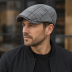 Plaid Cotton Flat Cap – Adjustable Classic Unisex Summer Hat 55-59 cm