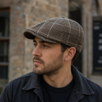 Plaid 6-Panels Cap – Adjustable Cotton Flat Cap by Hatloom for Men & Women