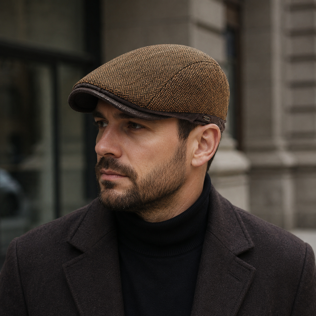 Herringbone Flat Cap – Adjustable Cotton Classic Hat by Hatloom