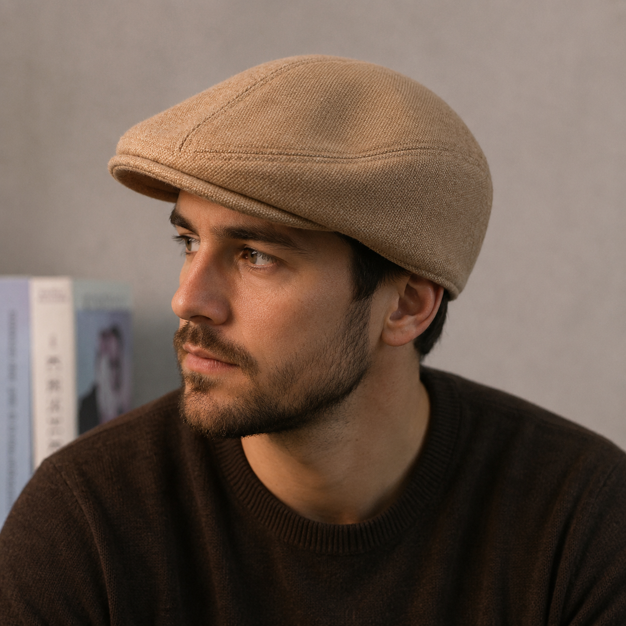Vintage Wool Flat Cap – Durable Acrylic Lined Classic Unisex Hat for Winter