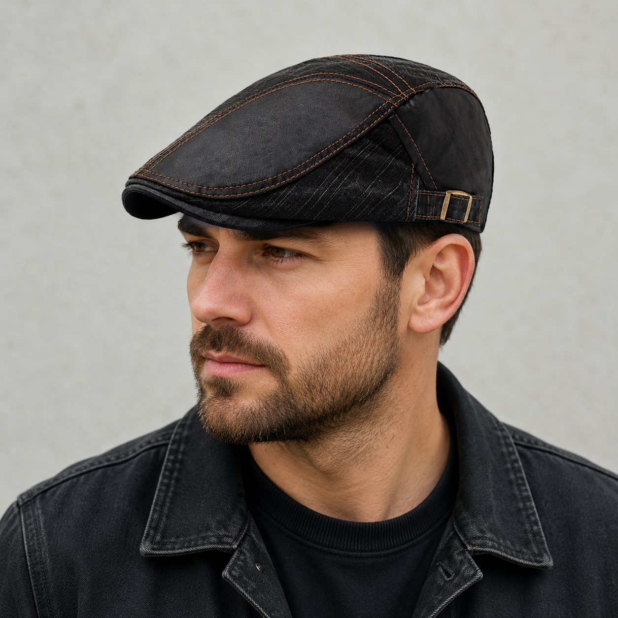 Retro Patchwork Flat Cap – Organic Cotton Adjustable Unisex Breathable Hat