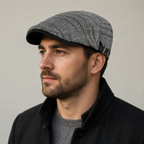 Cotton Flat Cap – Adjustable Striped Lightweight Summer Hat for Men & Women