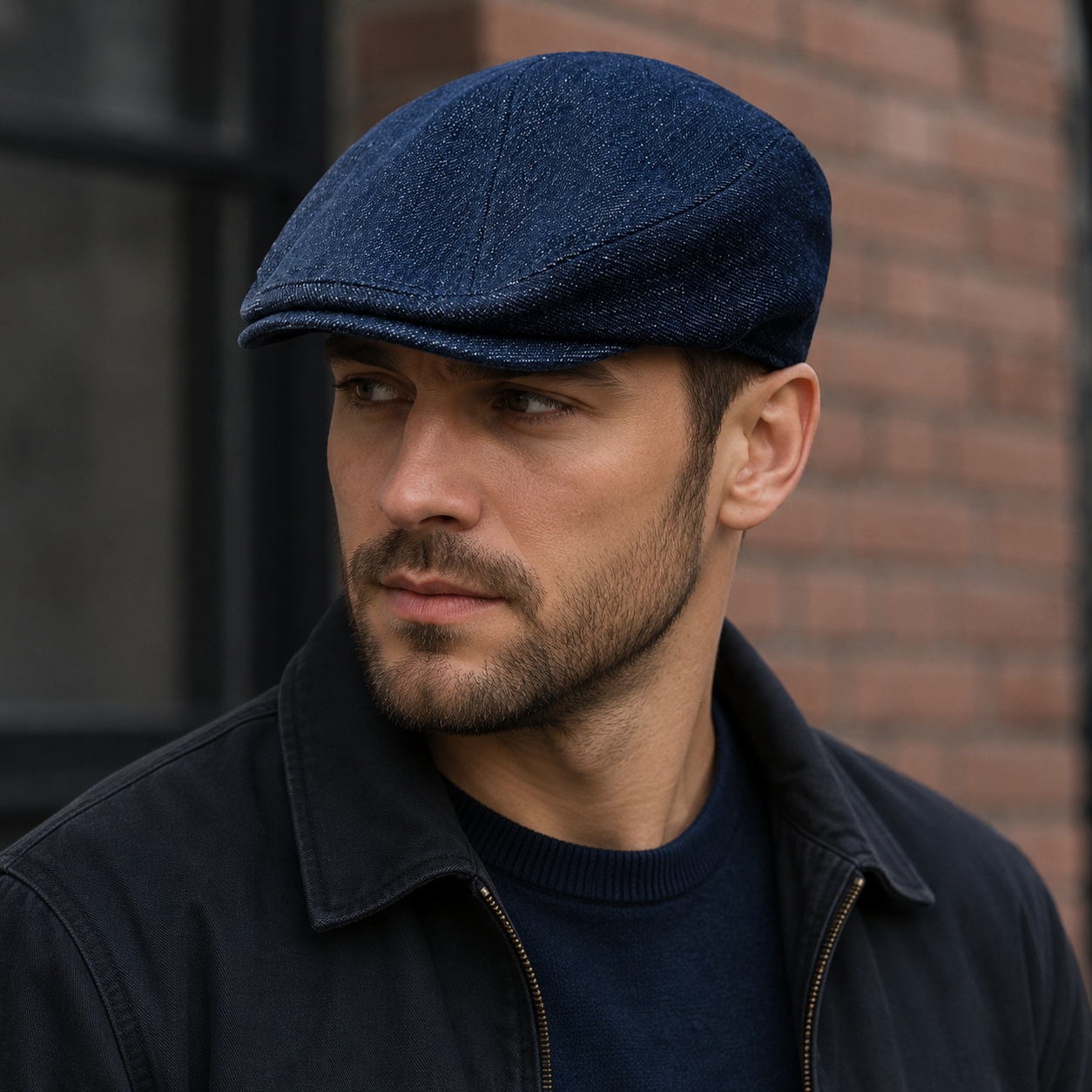 Navy Blue Flat Cap – Adjustable Cotton Hat for Men | Classic Unisex Style
