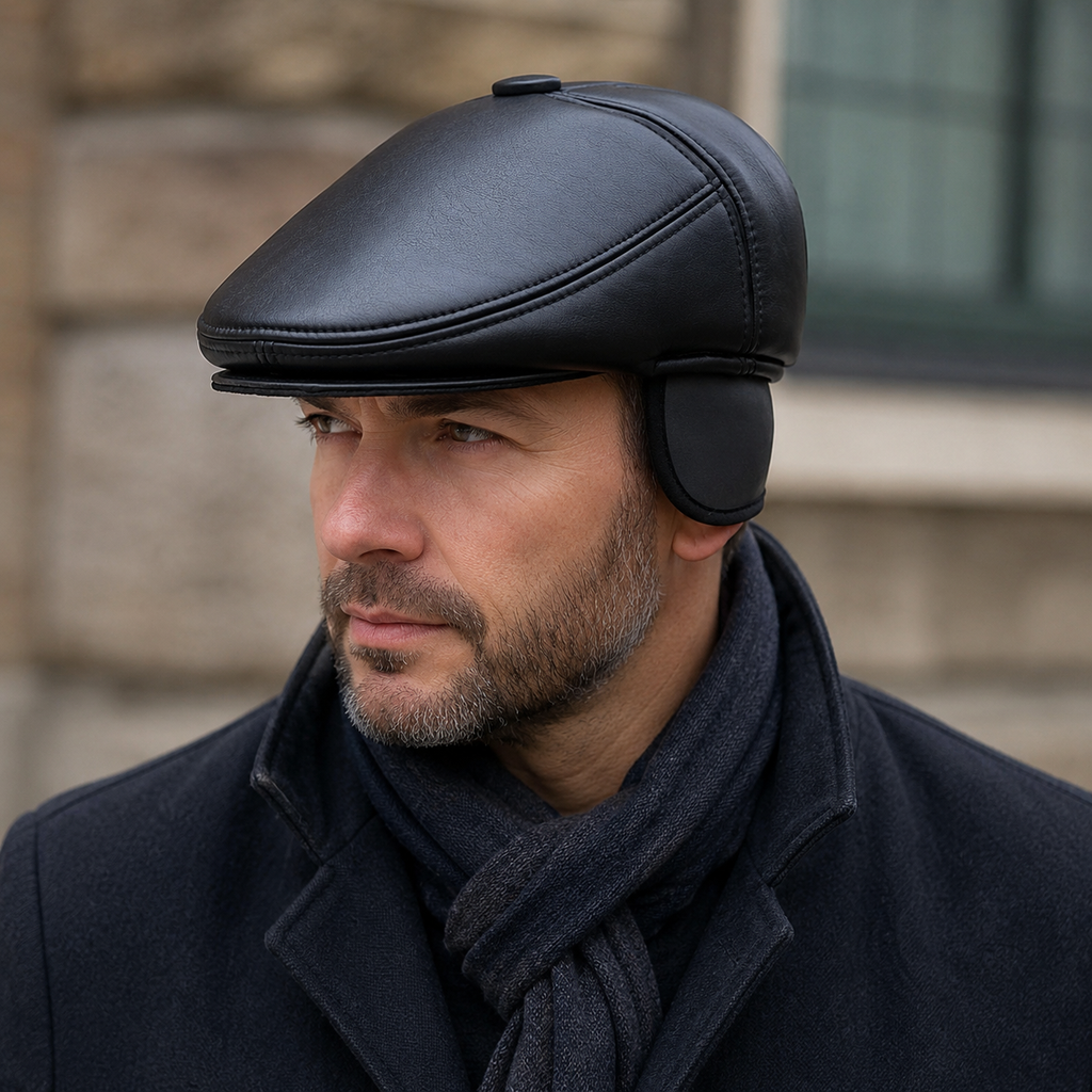 Haller Winter Leather Flat Cap