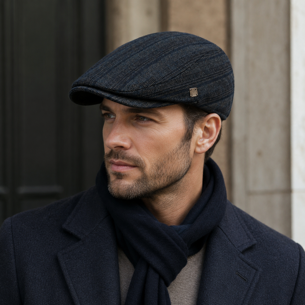 Striped Flat Cap – Adjustable Cotton Hat From Kennedy Collection | Unisex Classic Style