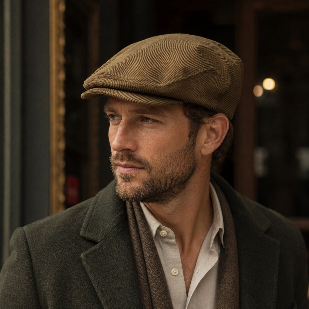 Corduroy Flat Cap – Classic Retro Cotton Hat | Warm Winter Cold Weather Cap
