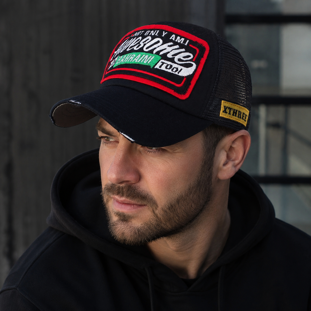 Bahraini Trucker Cap - Organic Cotton Adjustable Mesh Back Hat With Sun Protection