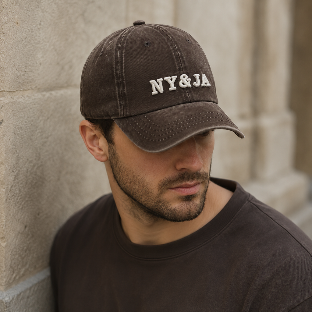 Cotton Baseball Cap - Organic Short Brim Adjustable Hat With Embroidered Logo