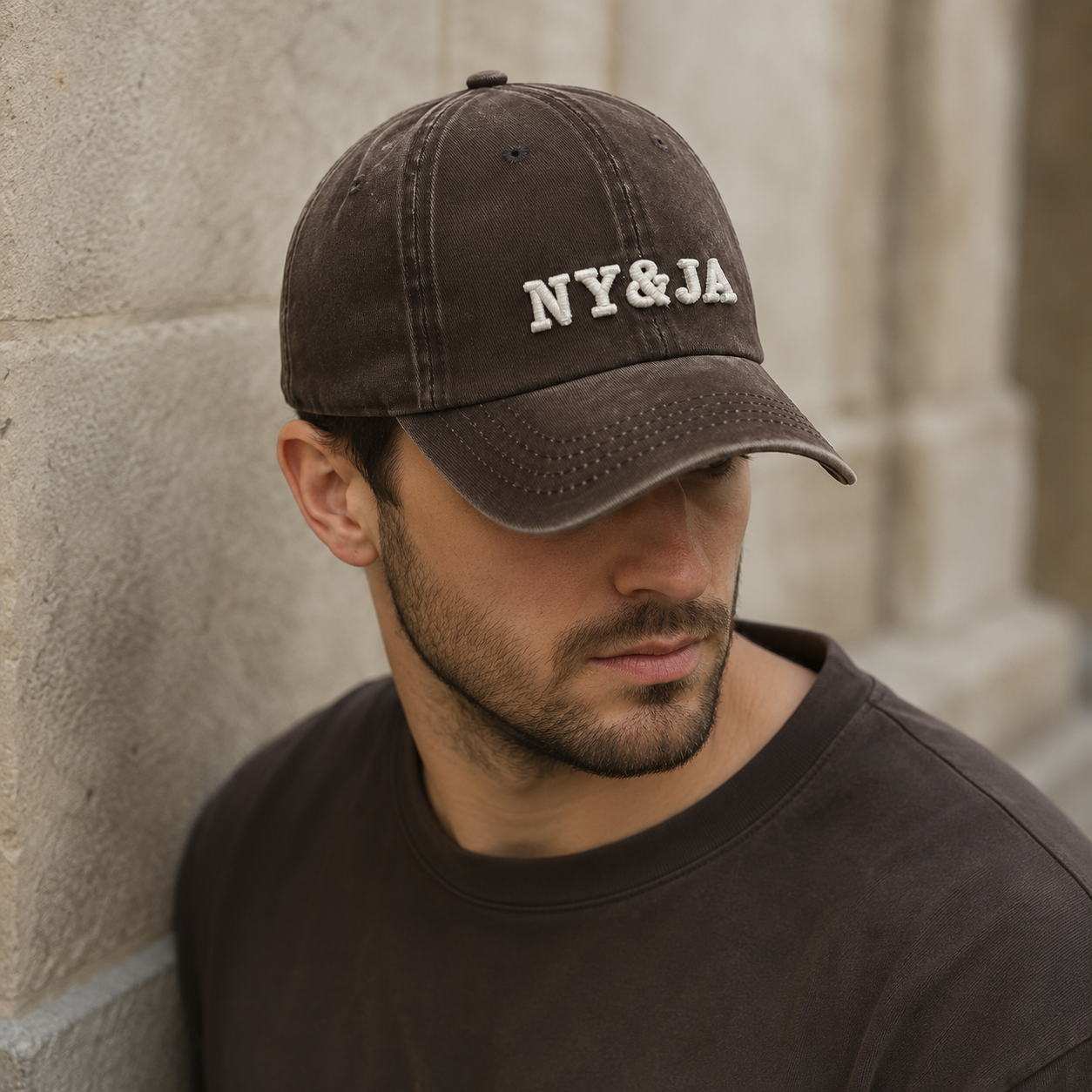 Cotton Baseball Cap - Organic Short Brim Adjustable Hat With Embroidered Logo