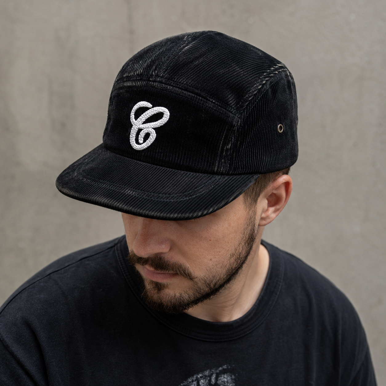 Corduroy 5-Panels Cap – Adjustable Organic Cotton Hat With Embroidered Logo