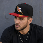 Black Red Snapback Adjustable Cotton Cap – 40 OZ Embroidered Streetwear Hat