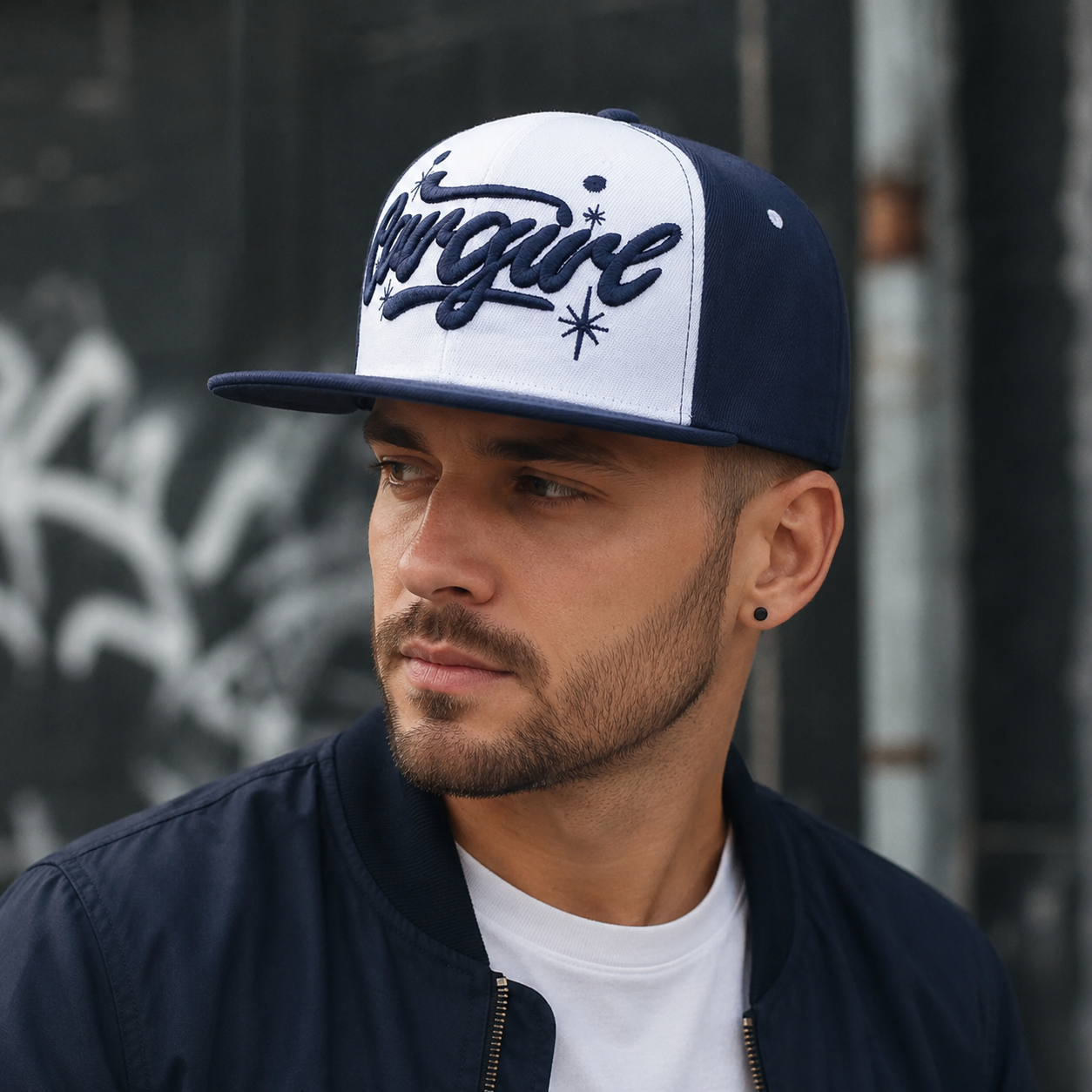 Blue White Snapback Adjustable Cap – Acrylic Baseball Hat by Hatloom
