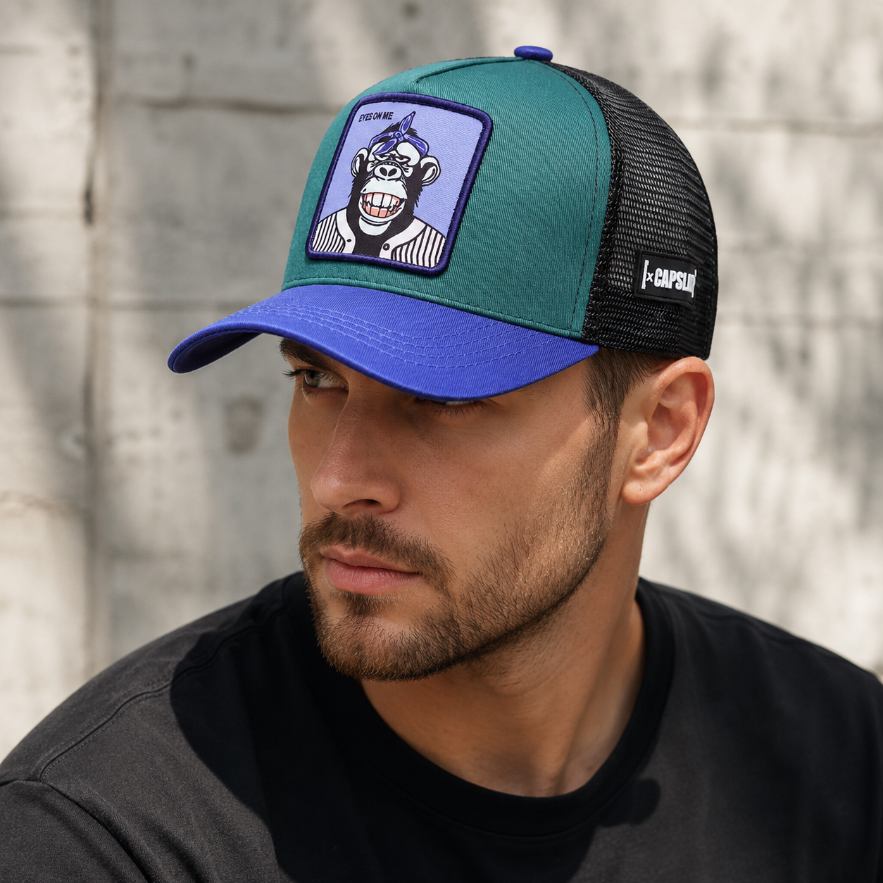 Monkey Trucker Cap – Adjustable Mesh Hat With Breathable Cartoon Pattern