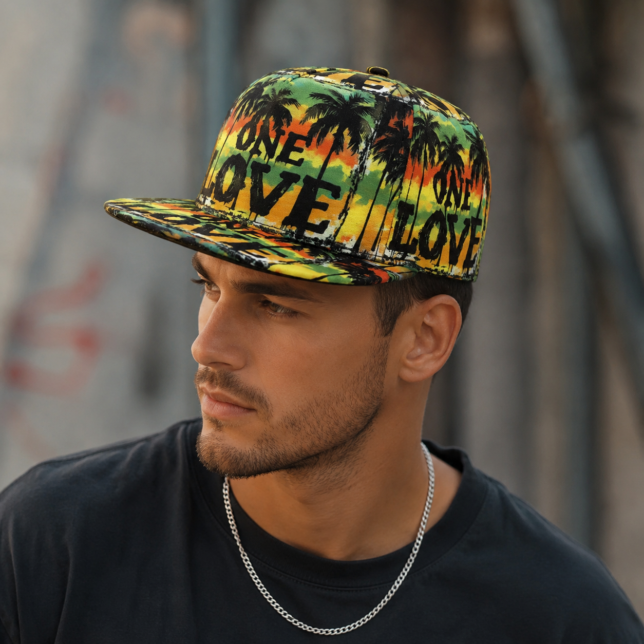 Summer Snapback Cap – Adjustable Acrylic Baseball Style Hat With Coconut Tree Design