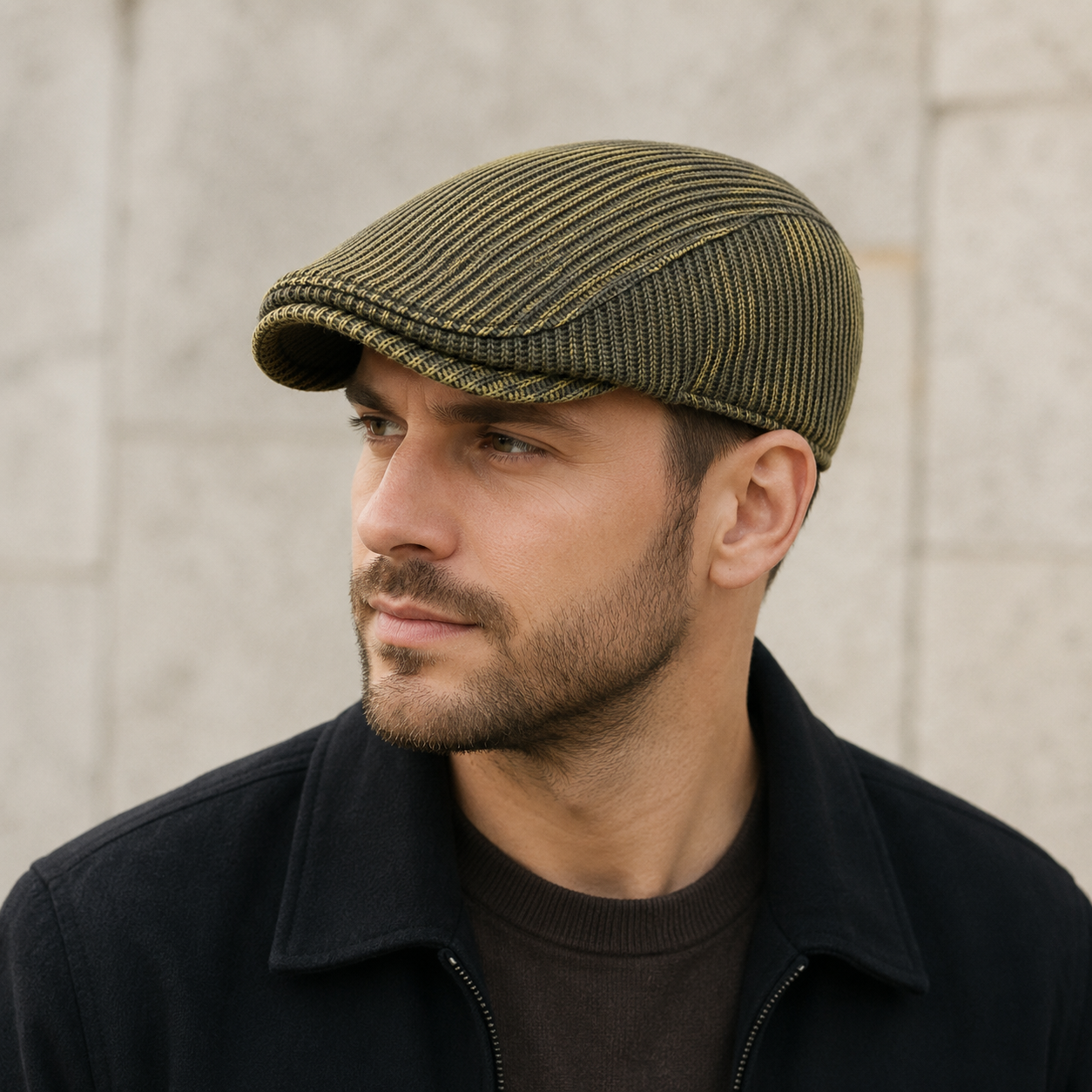 Corduroy Flat Cap – Adjustable Winter Hat With Cold Protection & Worn Pattern