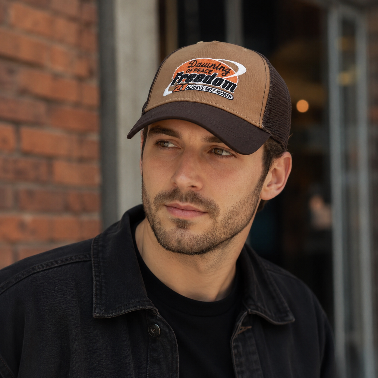 Peace Trucker Cap - Adjustable Cotton Acrylic Breathable Summer Hat For Men & Women