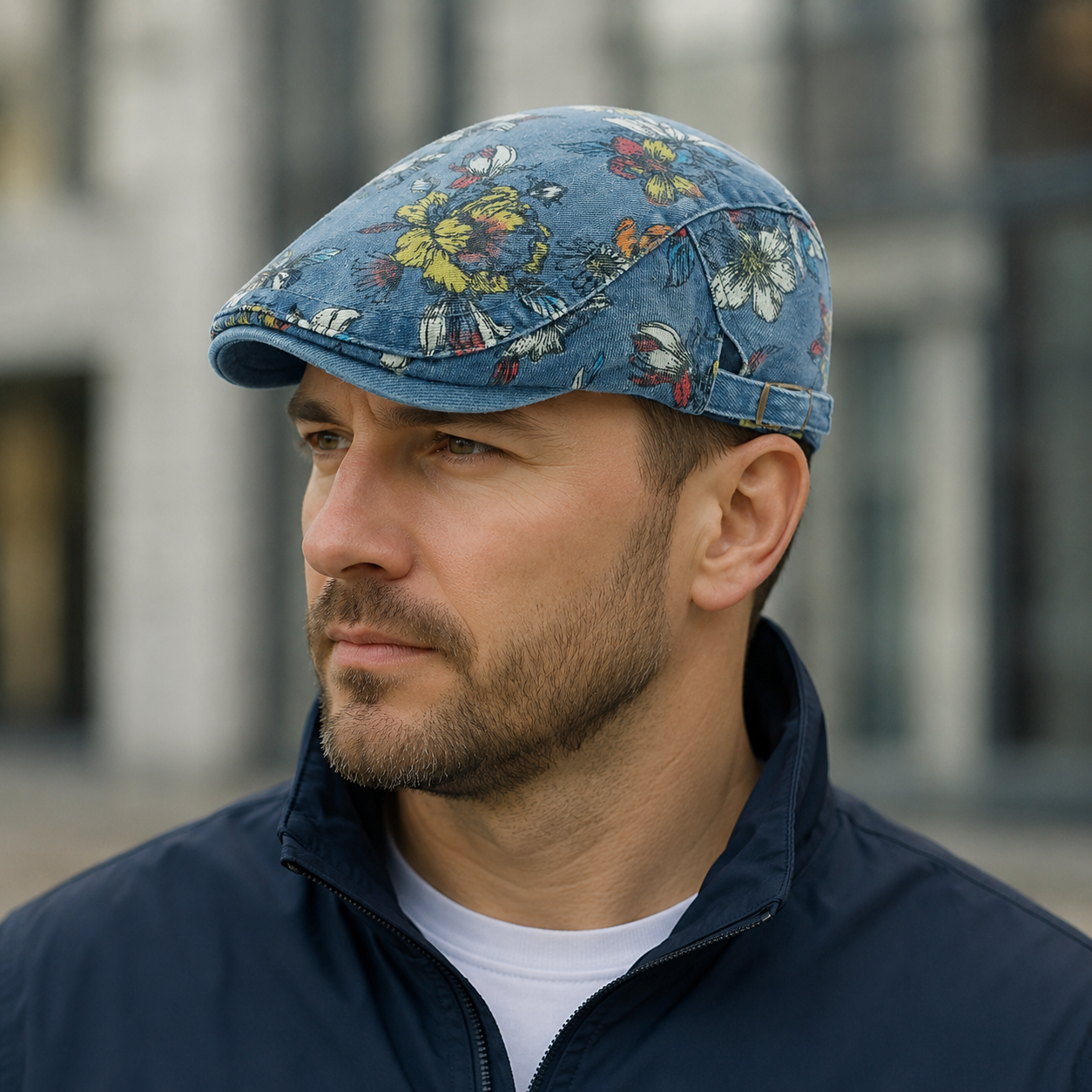 Cotton Flat Cap – Adjustable Floral Spring Flat Cap | Lightweight Breathable Hat