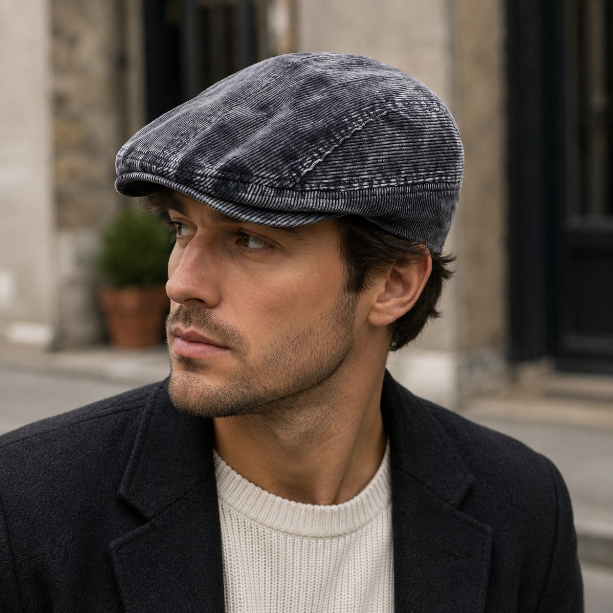 Corduroy Flat Cap – Adjustable Vintage Tie Dye Hat for Men & Women