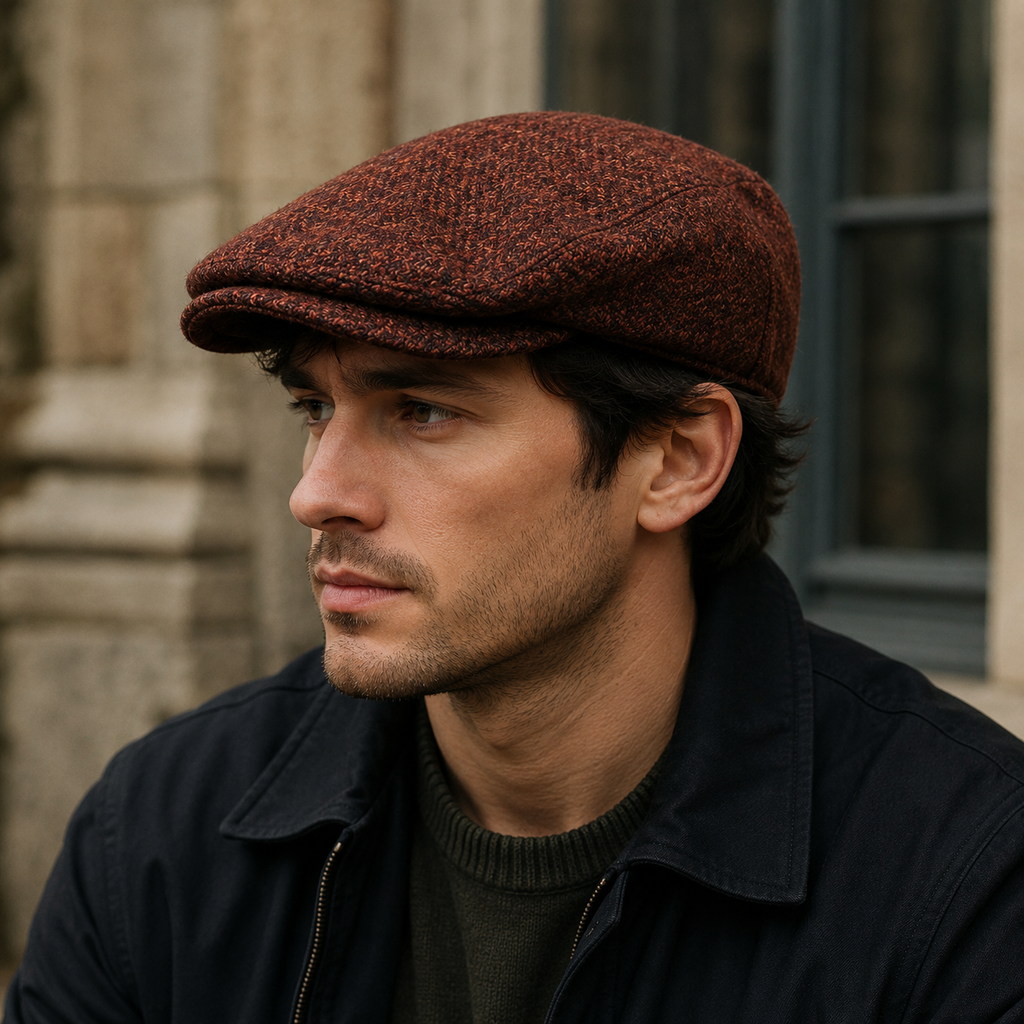 Wool Flat Cap – Adjustable Plaid Classic Flat Cap for Men & Women by Hatloom