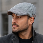 Herringbone Flat Cap – Adjustable Acrylic Classic Pattern Hat for Men & Women