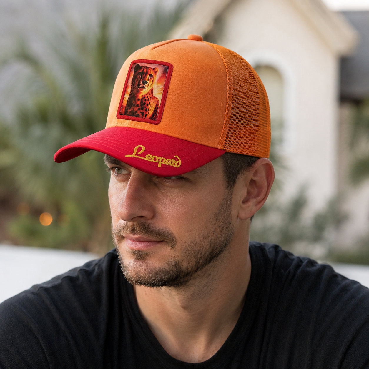 Suede Trucker Cap – Adjustable Vegan Suede Hat with Embroidered Logo Design