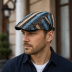 Cotton Flat Cap – Adjustable Striped Floral Pattern Lightweight Summer Hat