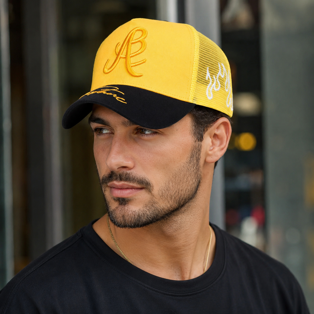 Aberdeen Flames Trucker Cap – Organic Cotton Adjustable Mesh Back Hat