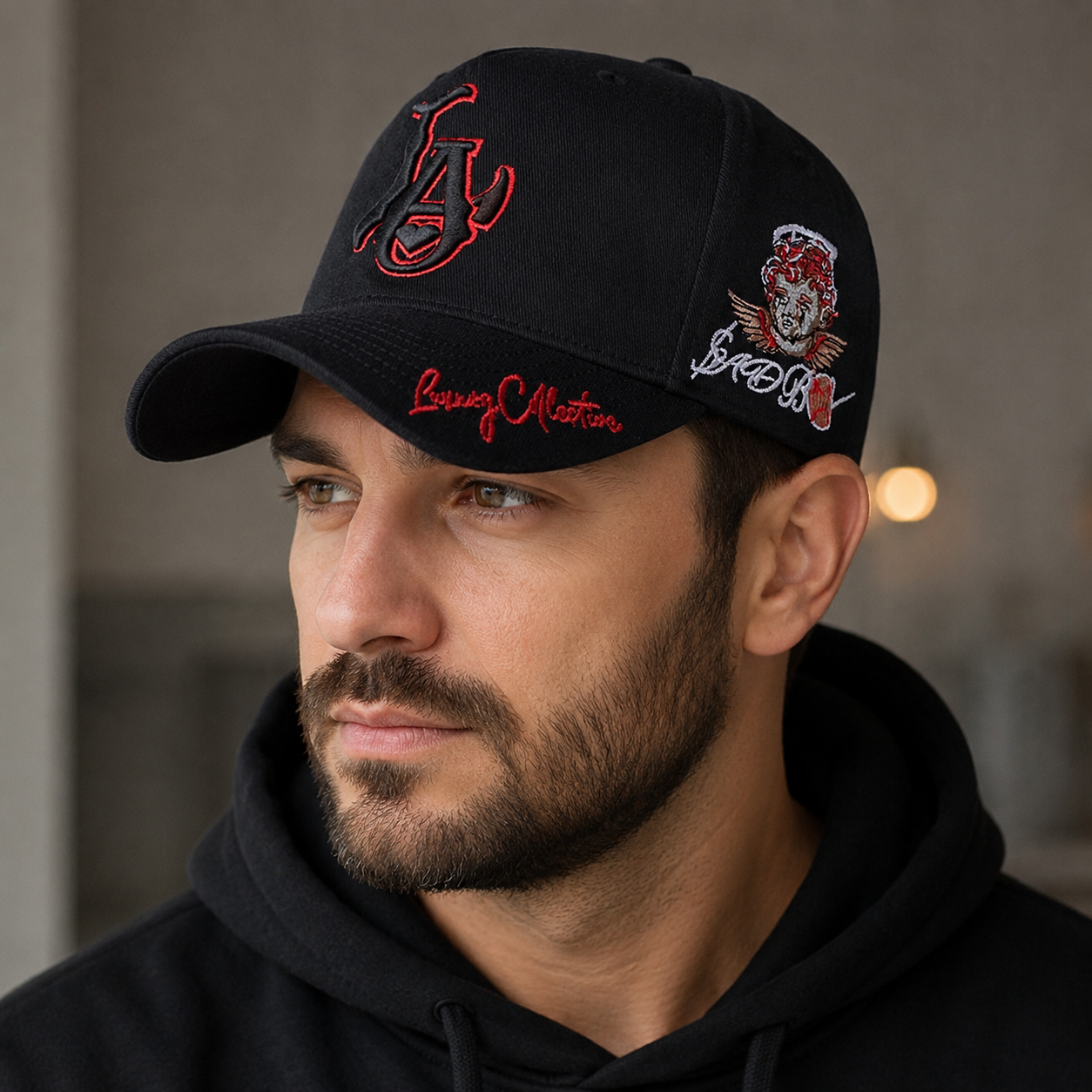 Gothic Baseball Cap – Adjustable Organic Cotton Embroidered Hat by Hatloom