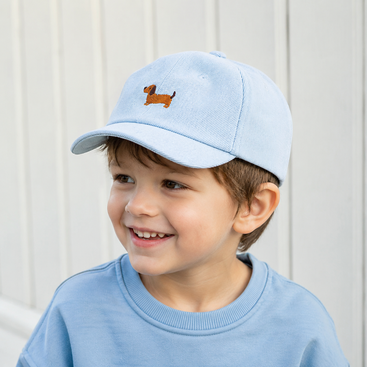Kids Baseball Cap - Organic Cotton Adjustable Short Brim Hat for Toddlers