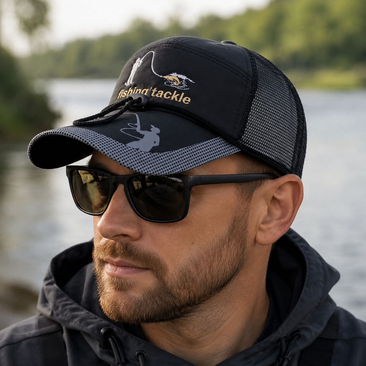 Fishing Tackle Cap – Adjustable Mesh Baseball Hat | Breathable Outdoor Sun Protection