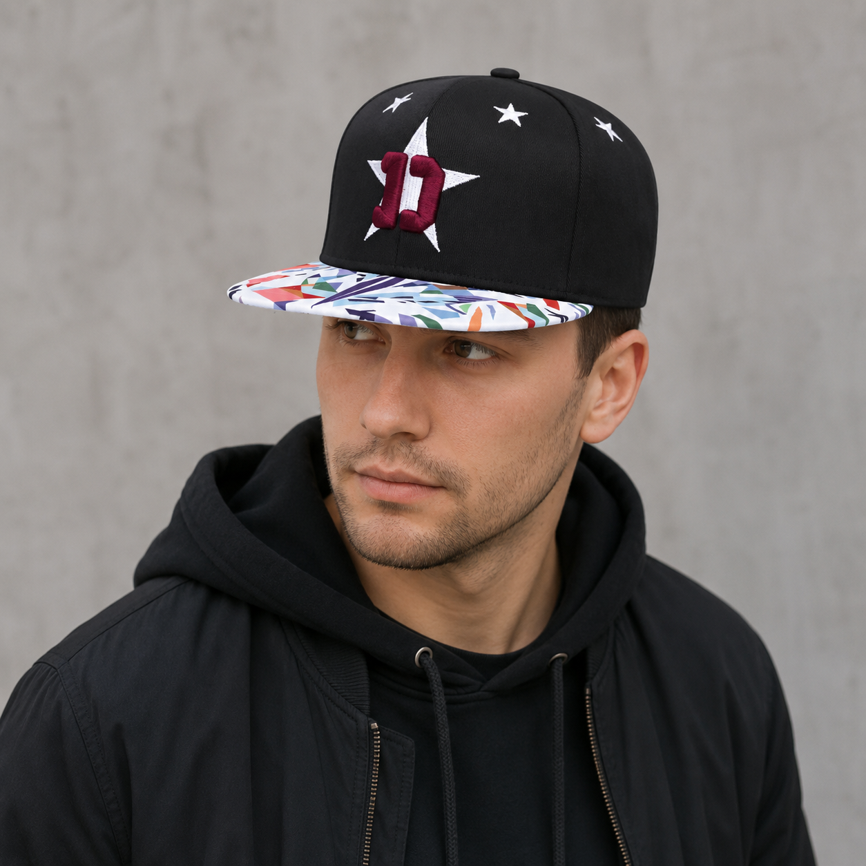 Cotton Snapback Cap – Adjustable Diamond Star Hat With Breathable Design