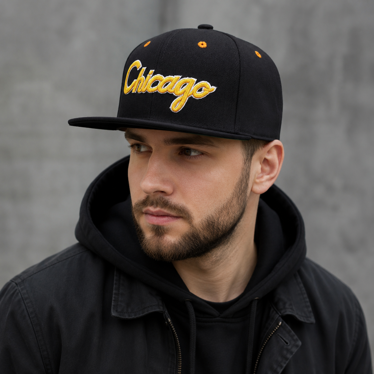 Snapback Cap Adjustable Baseball Hat – Black Yellow Chicago Urban Style