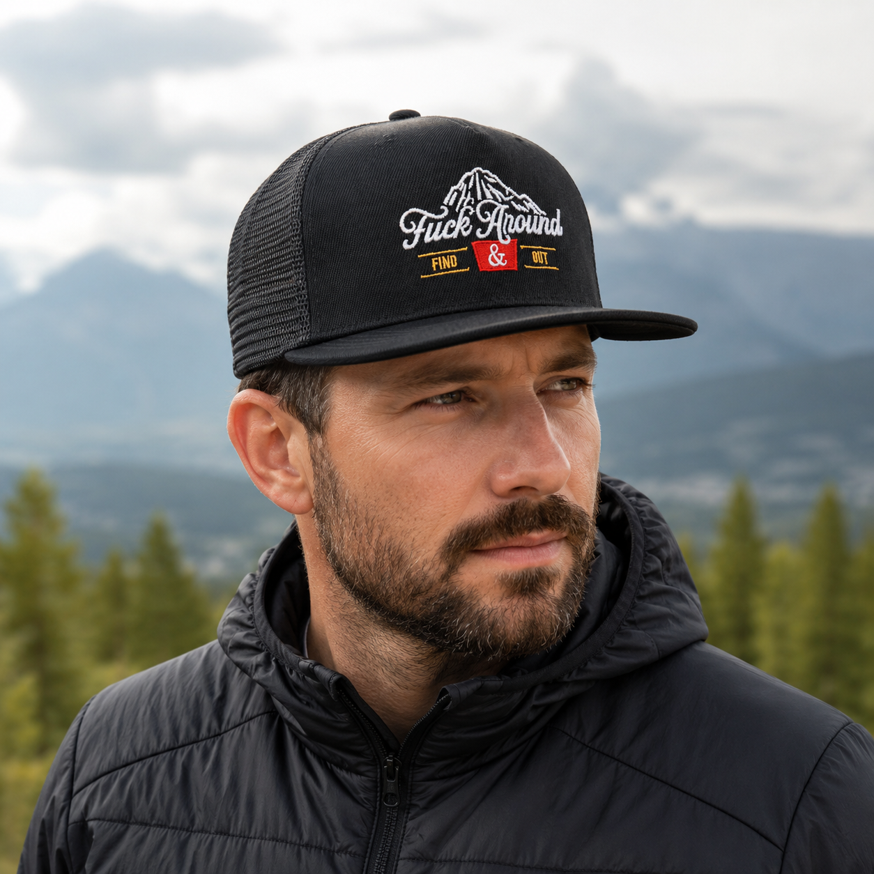 Trucker Snapback Cap - Adjustable Breathable Mesh Back Hat With Embroidered Logo