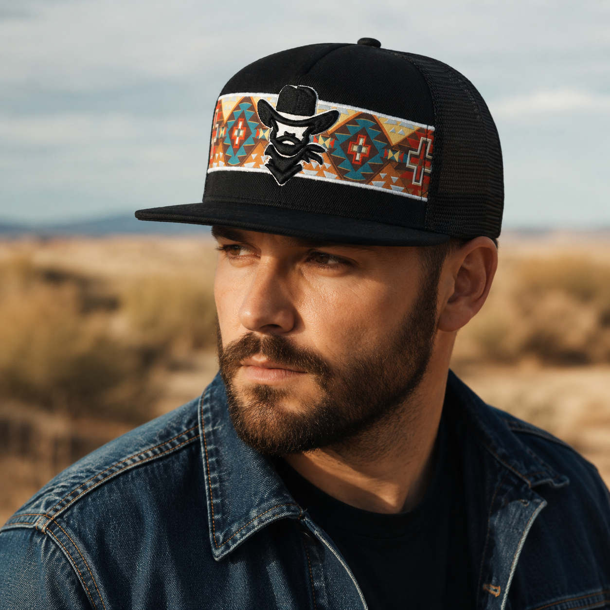 Trucker Snapback Cap – Adjustable Cotton Acrylic Mesh Hat With Embroidered Logo