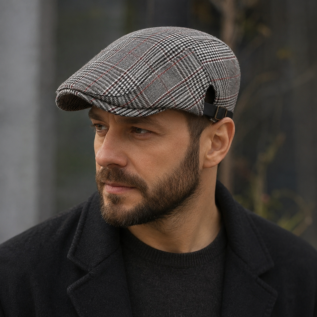 Tartan Flat Cap – Adjustable Cotton Plaid Hat | Classic Scottish Style