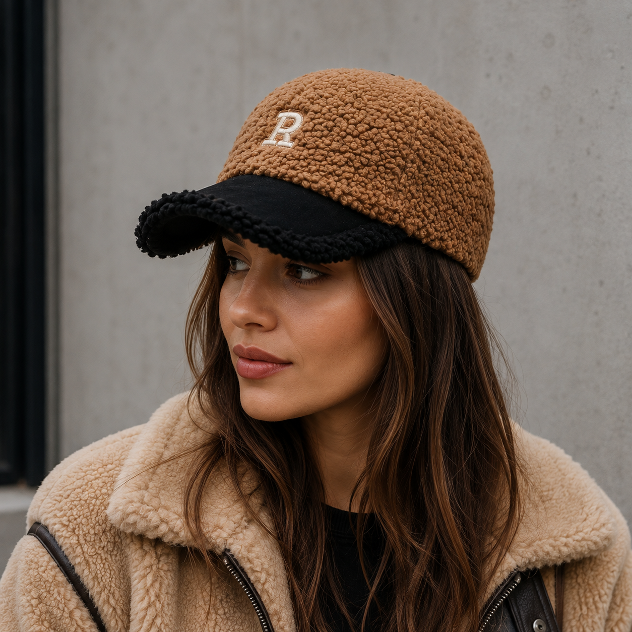 Plush Baseball Cap – Adjustable Winter Hat With Embroidered Logo & Soft Fur Lining