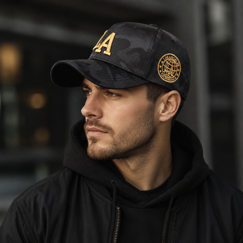Camouflage Baseball Cap – Adjustable Cotton LA Hat With Embroidered Logo