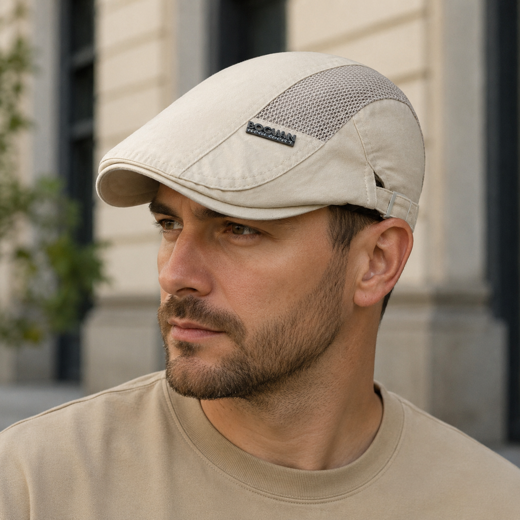 Breathable Cotton Flat Cap – Adjustable Classic Summer Hat For Men & Women