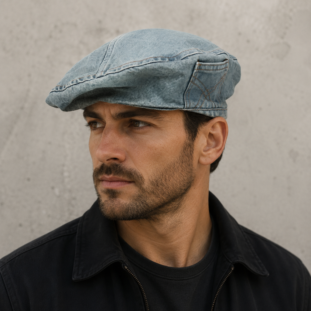 Denim Beret Adjustable Cotton Beret Hat – Stylish Unisex Summer Winter Cap