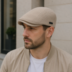 Cotton Flat Cap – Adjustable Classic Men's Hat With Satin Inner Lining