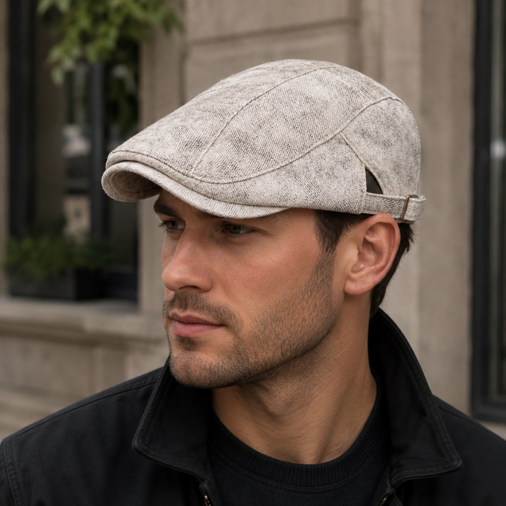 Cotton Flat Cap – Adjustable Stained Classic Flat Hat For Men & Women
