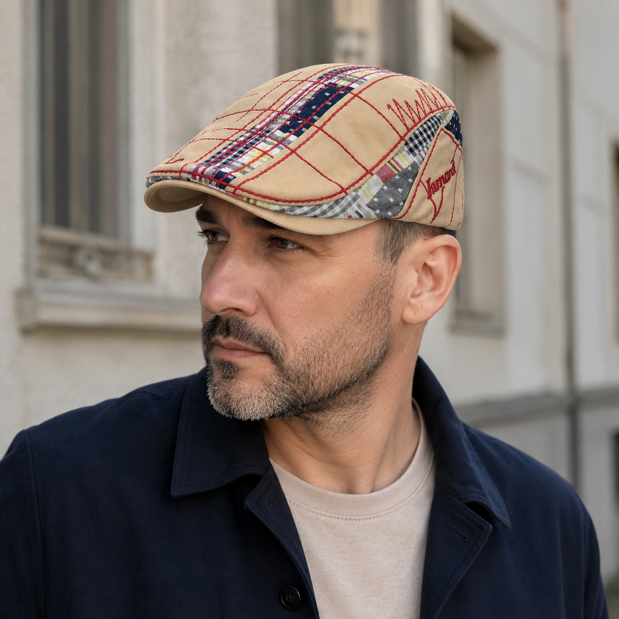 Duckbill Flat Cap – Adjustable Plaid Cotton Classic Flat Headwear by Hatloom